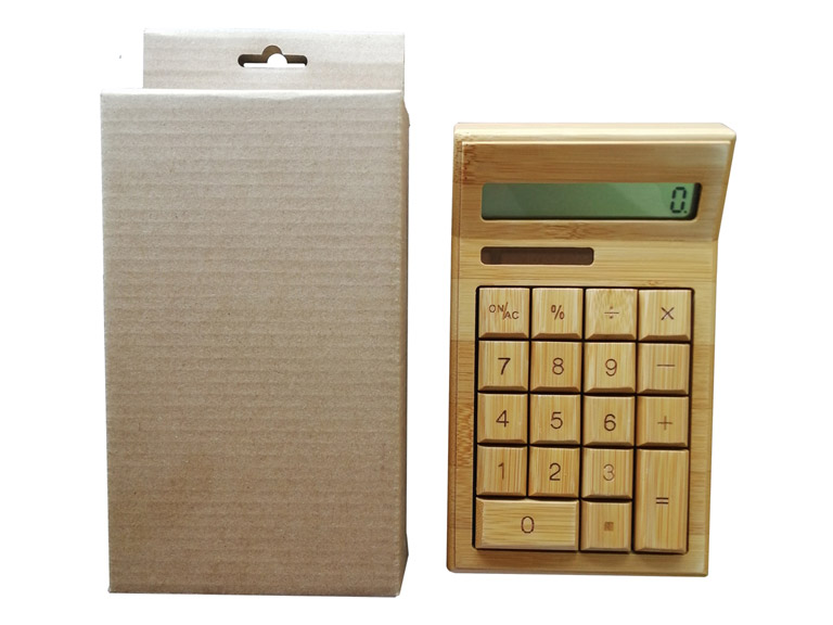 Calculadora Mesa Escritorio Bamboo con 12 Dígitos Solar Ecologico Importclick