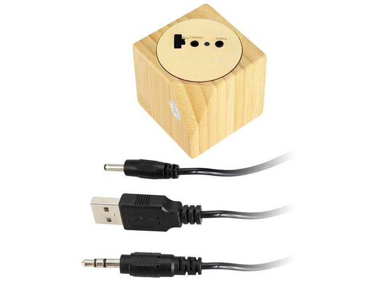 Parlante Bamboo con USB y Jack 3.5 MM Ecologico Importclick