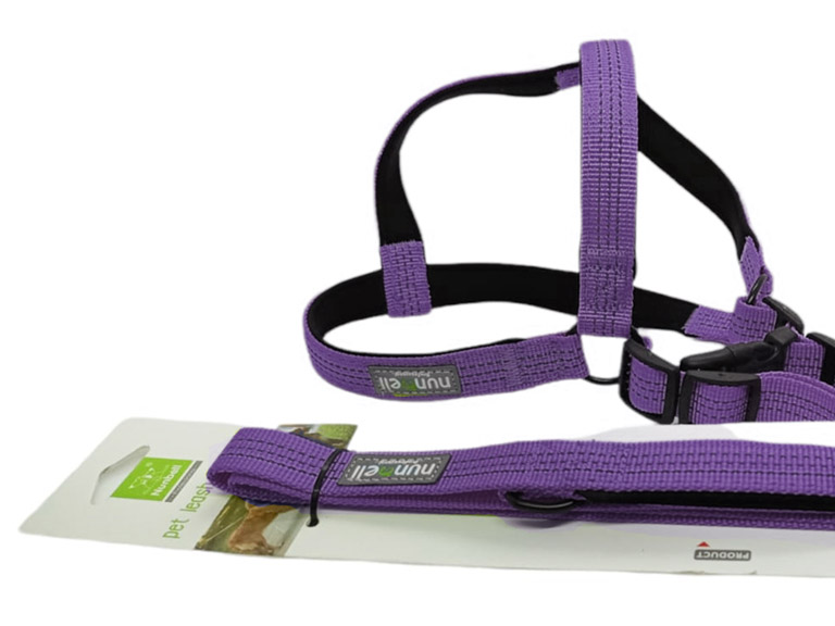Arnés con Correa Mascotas Resistente y Ajustable Morado Importclick