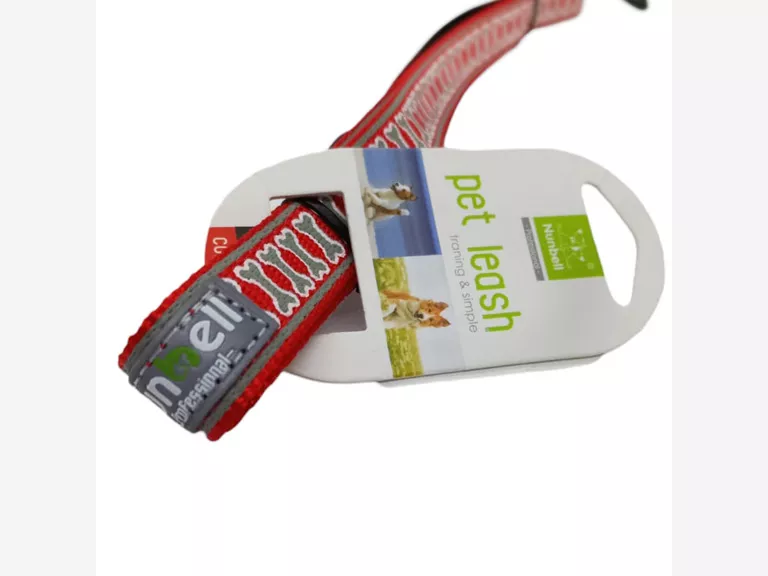Correa Huesitos Mascotas Resistente Rojo Importclick