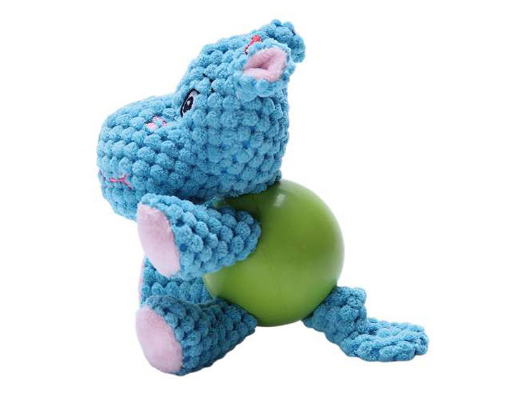 Animal Plush Con Pelota Celeste Perro