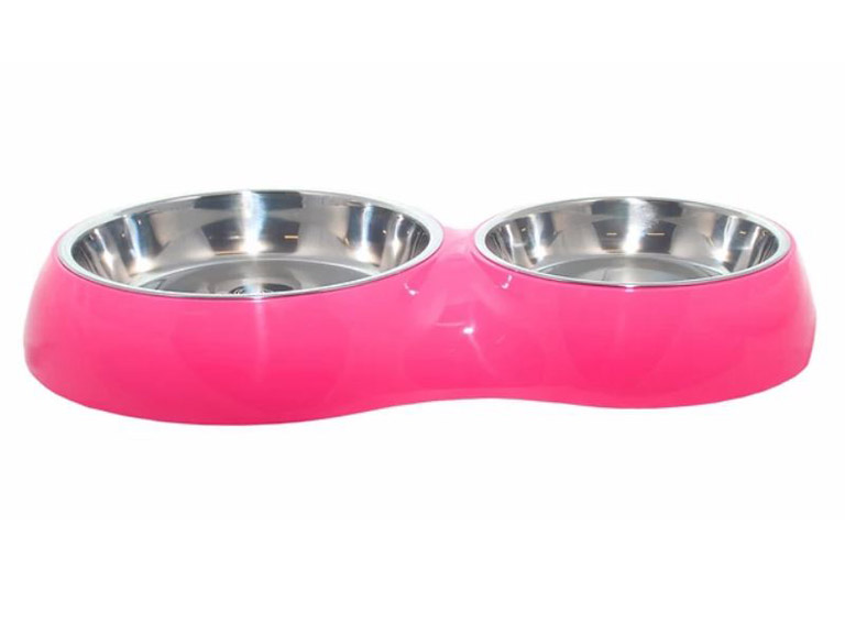 Plato Comida Agua Fucsia Perro M