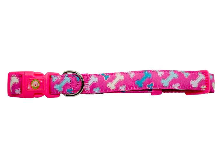 Collar Huesos Perro S Fucsia