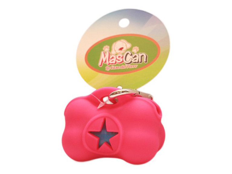 Porta Bolsas Sanitarias Hueso Fucsia Perro