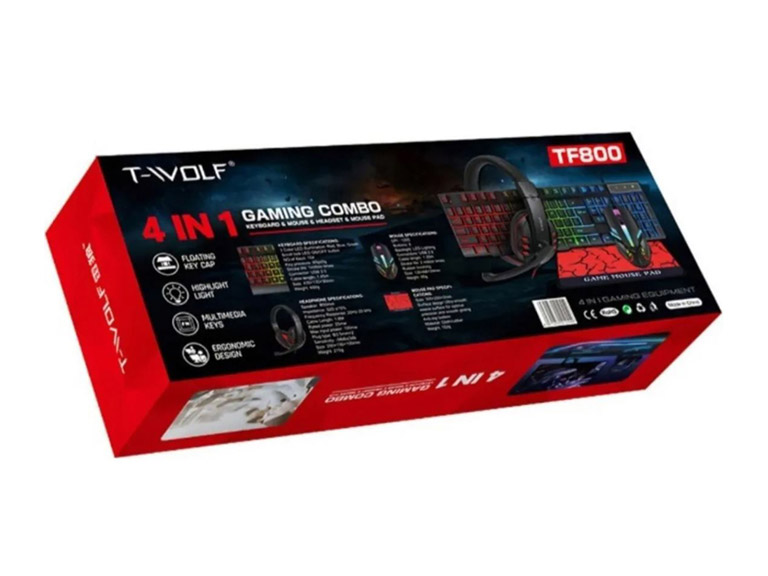 Kit Gamer RGB 4 en 1 Teclado + Mouse + Audífono + MousePad Importclick