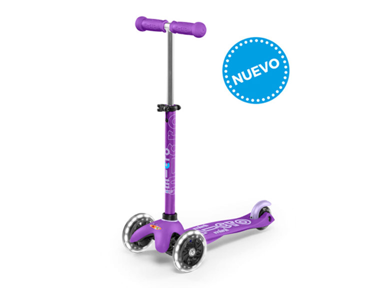 Scooter Mini Micro Niños Deluxe LED Morado