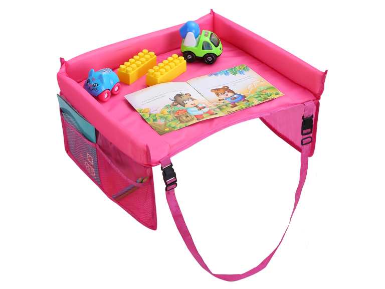 Mesa de Viaje Infantil para Automóvil Rosada Importclick