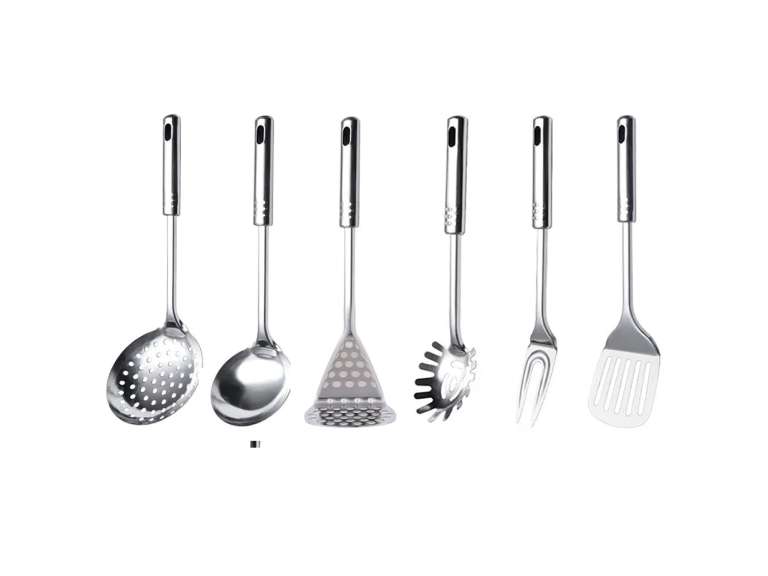 Set 6 Utensilios de Cocina Acero Inoxidable Importclick
