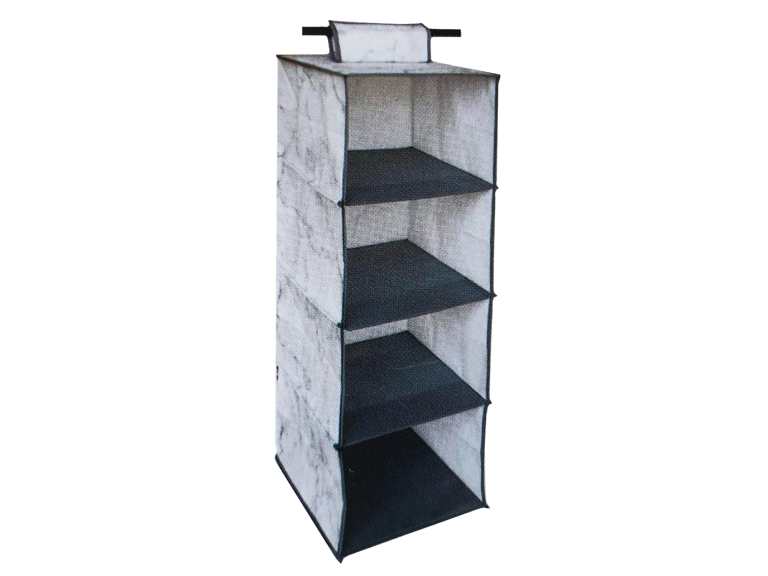 Organizador Closet Hogar Plegable para Ropa 4 Divisiones Gris Importclick