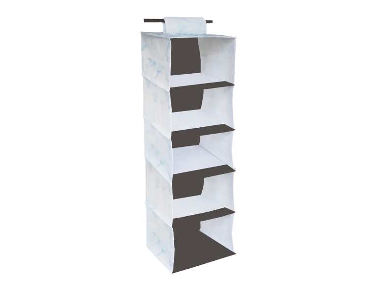 Organizador Closet Hogar Plegable para Ropa 5 Divisiones con Cubierta Cierre Blanco Importclick