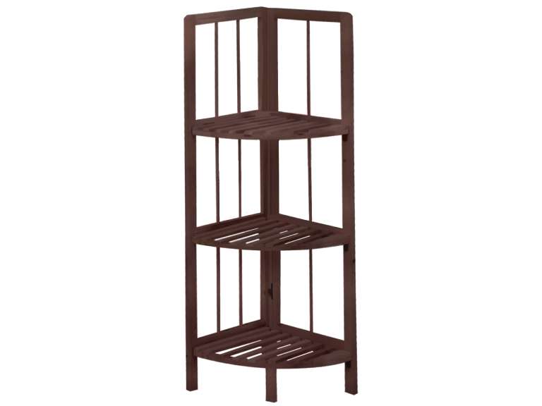 Estante Organizador Esquinero de Madera 3 Niveles Caoba Importclick