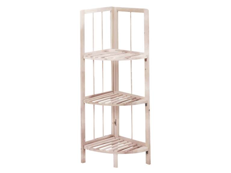 Estante Organizador Esquinero de Madera 3 Niveles Cafe Claro Importclick
