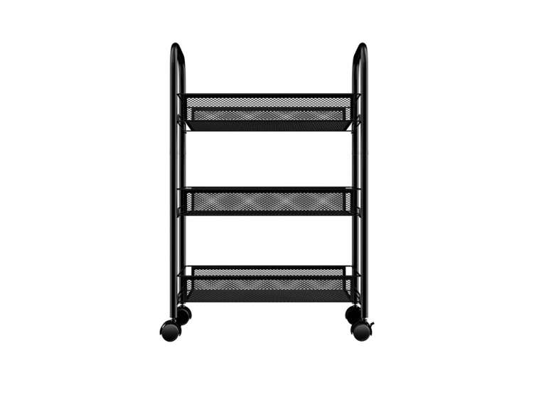 Organizador Repisa de 3 Niveles con Ruedas Negro de Metal Importclick