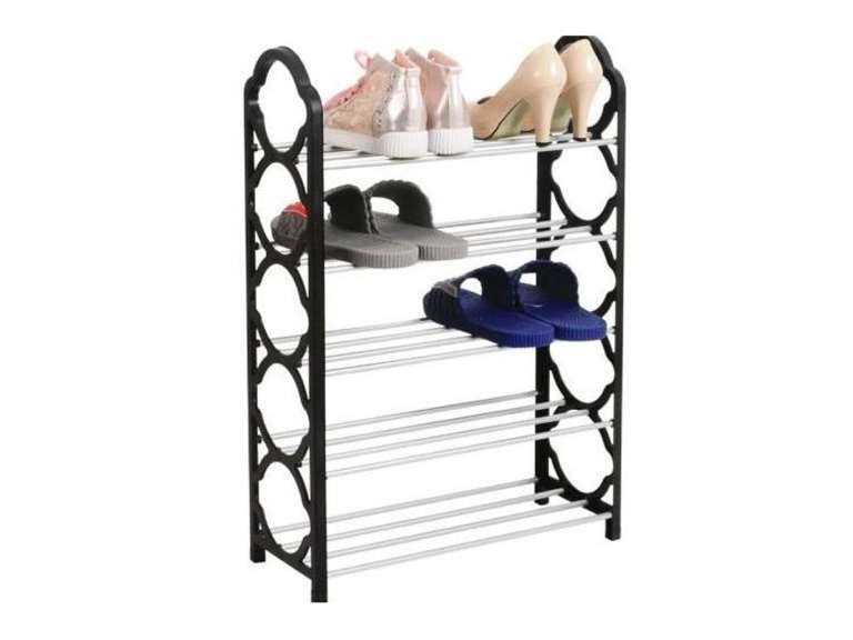 Zapatero Organizador Metálico 5 Niveles Estante Negro Importclick