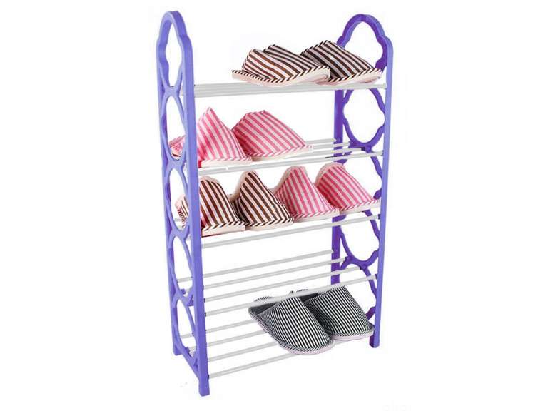 Zapatero Organizador Metálico 5 Niveles Estante Morado Importclick