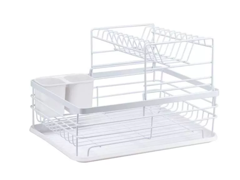 Secaplatos Escurridor 2 Niveles Acero Inox Blanco Simplit
