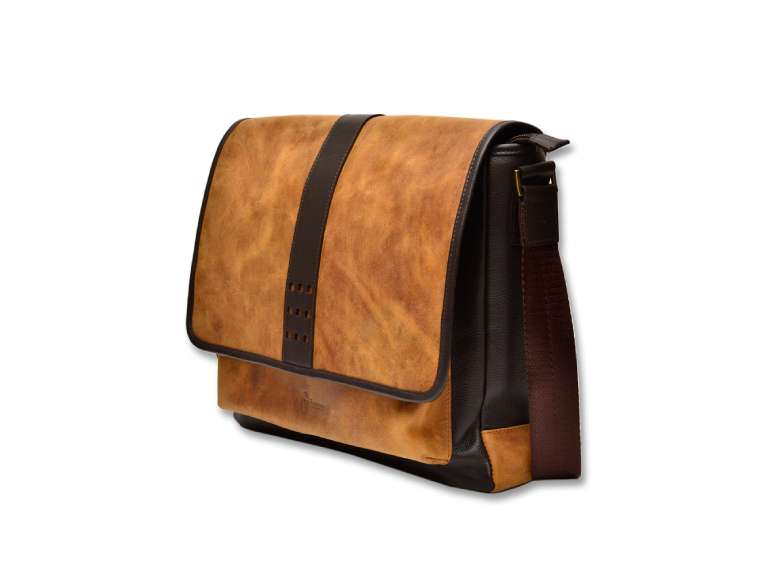 Maletín tipo morral de cuero