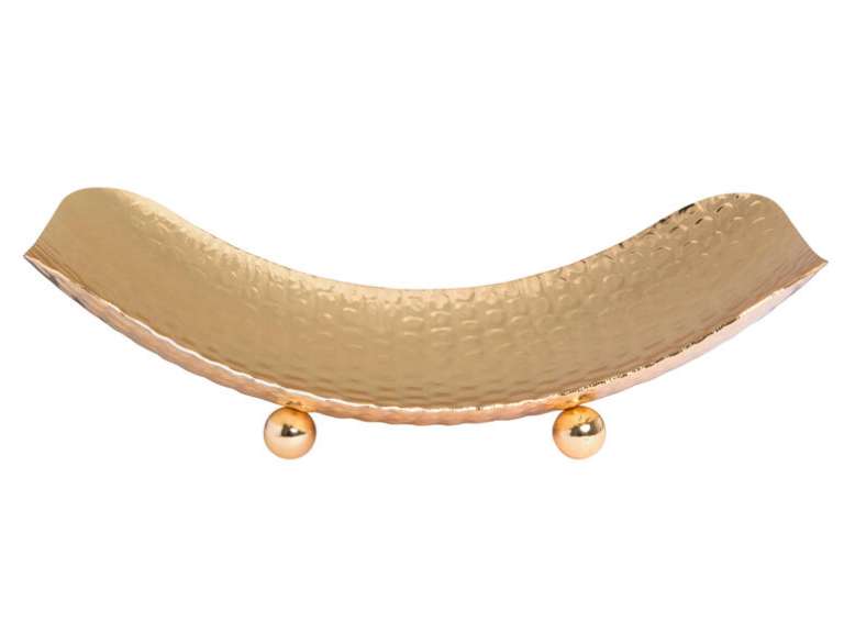 Bandeja Metalica Dorada 20x13x5 cm