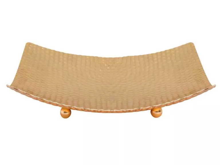 Bandeja Metalica Dorada 25x25x5 cm