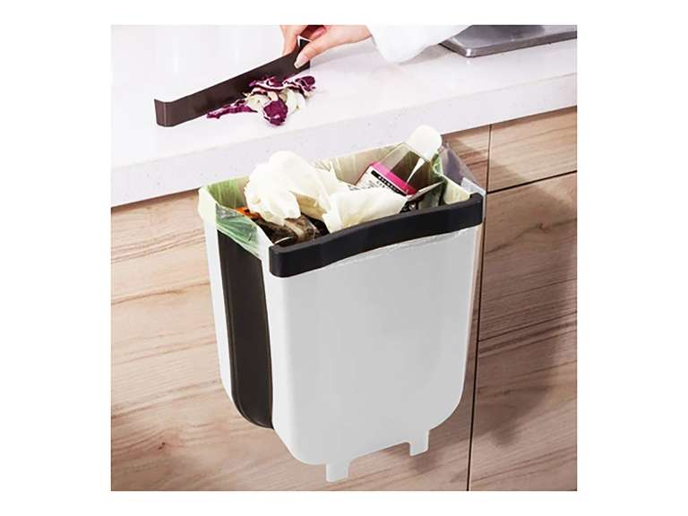 Basurero ajustable cocina plegable gris Importclick