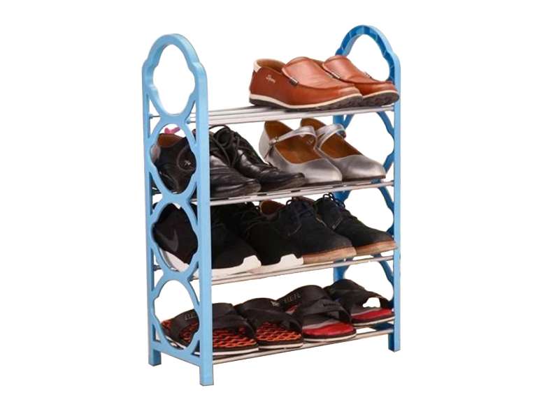 Zapatero Organizador Metálico 4 niveles estante celeste Importclick