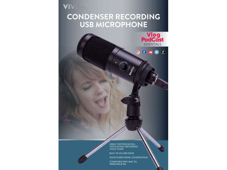 Condenser Recording USB Microphone Vivitar VIV-MIC918