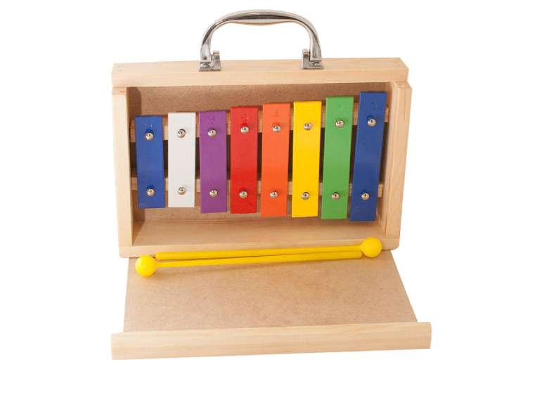 Metalofono 8 Notas Color Caja Madera Alaguez AZMT8C