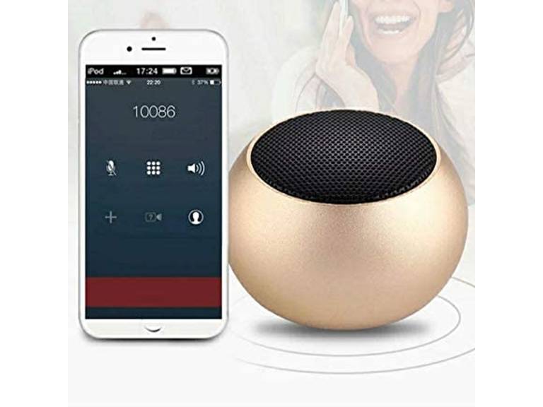 Parlante Bluetooth Portátil Dorado Importclick