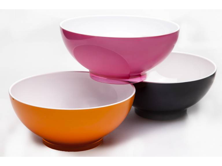 Ensaladera 3 lts Bicolor Anaranjado Traslúcido