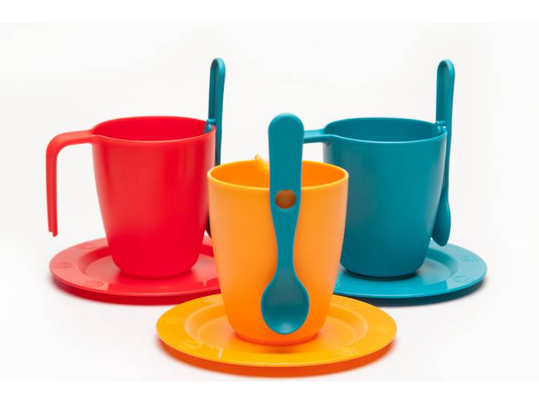 Set Jarro. Plato Y Cuchara Joven Rojo