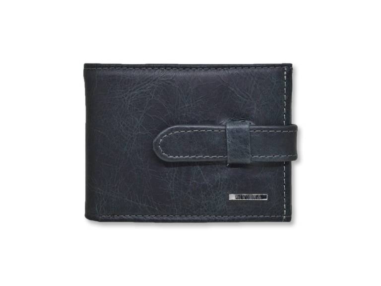 Billetera 100% cuero con lengueta Negro