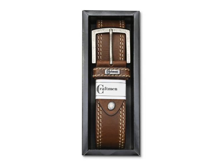 Cinturon 100% cuero Graso Miel doble costura
