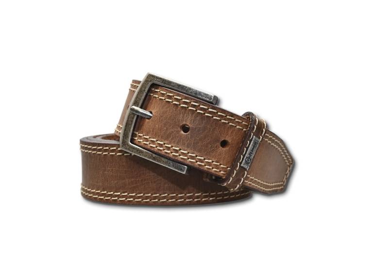 Cinturon 100% cuero Graso Miel doble costura
