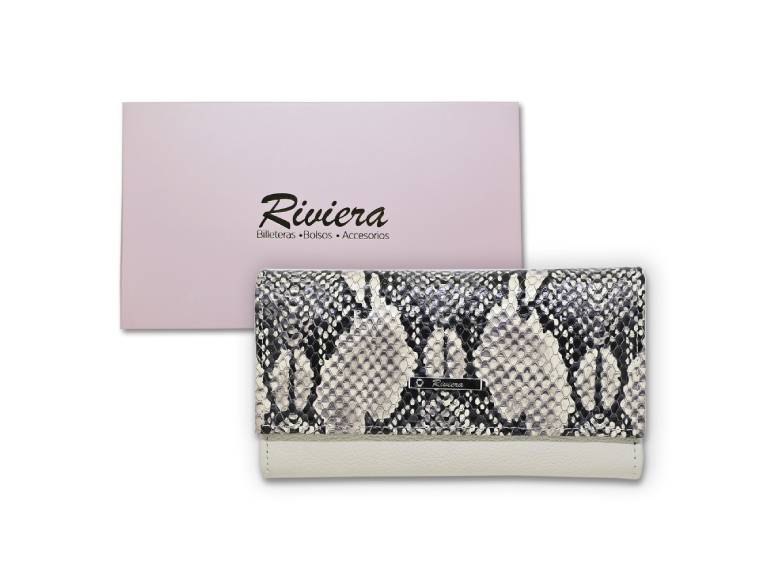Billetera 100% cuero Natural genuino Beige