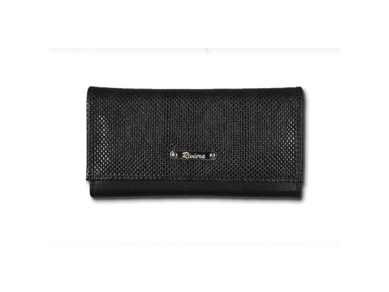 Billetera 100% cuero Natural genuino Negro