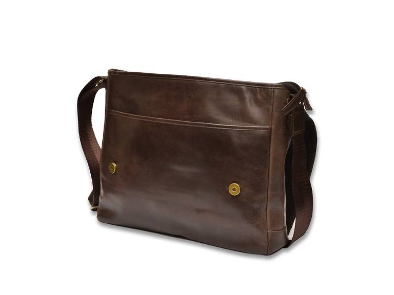 Maletín Tipo Morral cuero genuino Verde Grafito