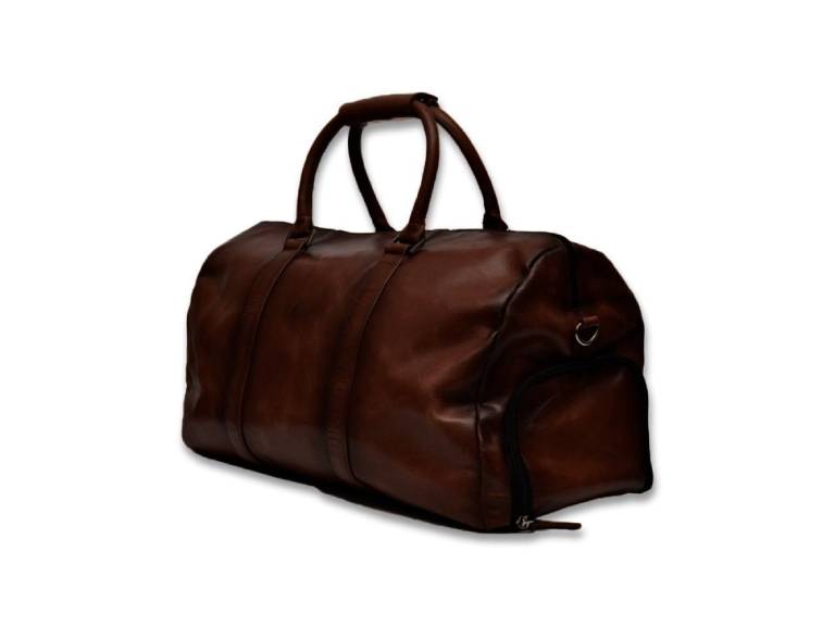 Bolso Viajero-deportivo 100% cuero Café
