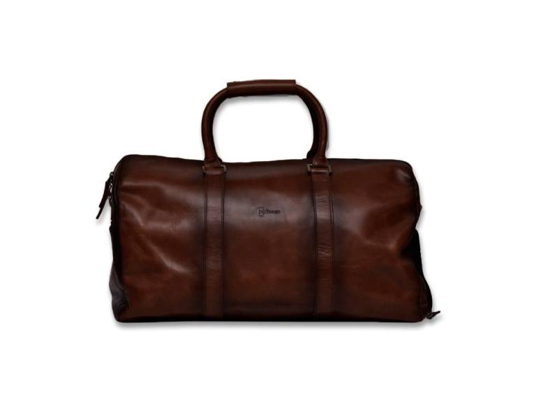 Bolso Viajero-deportivo 100% cuero Café