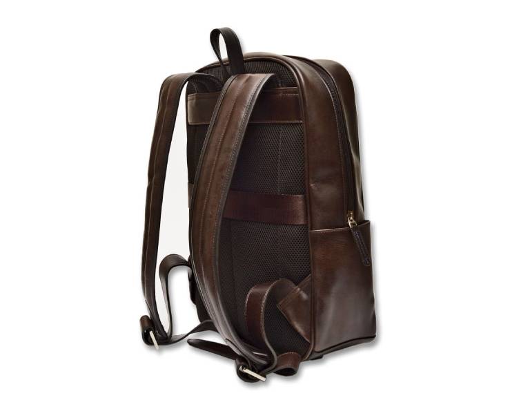 Mochila 100% cuero genuino Natural Cafe
