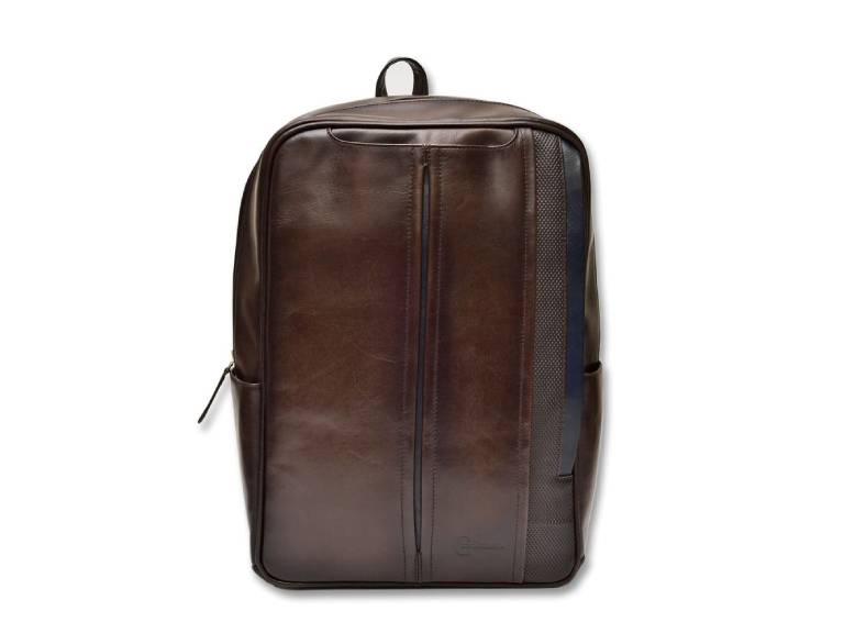 Mochila 100% cuero genuino Natural Cafe