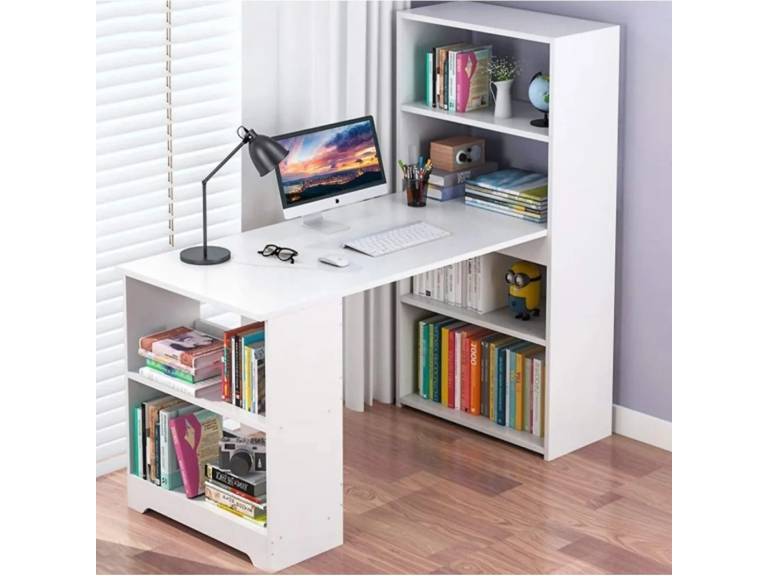 Escritorio Mesa Librero Blanco MDF Hogar Importclick