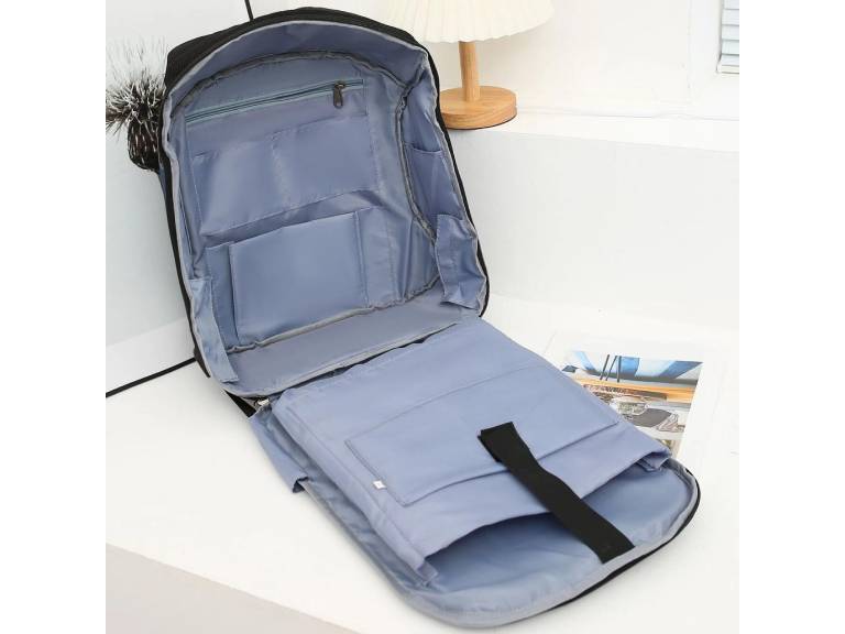 Mochila USB A Prueba De Agua 18x34x46 cm Azul Importclick