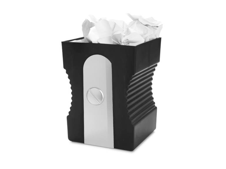 Balvi Papelero Plástico Negro + Portalapices