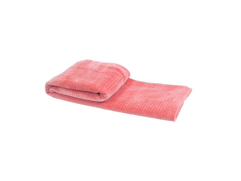 Manta Flannel Embossed 130x160 cms Coral