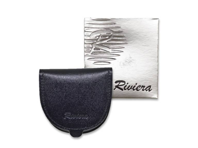 Monedero Circular Varón 100% cuero Negro