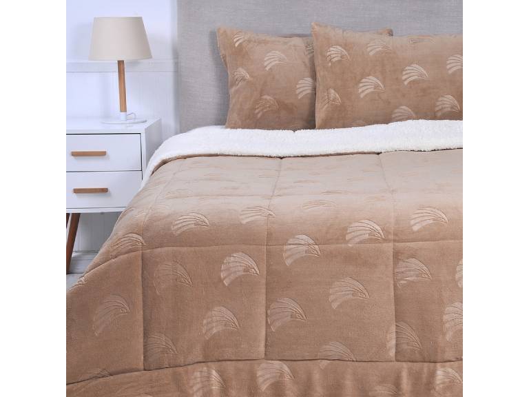 Plumón Coral Emboss 2 P Beige