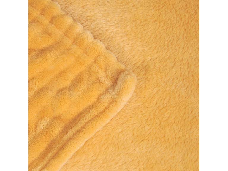 Manta Flannel Embossed 130x160 cms Mostaza