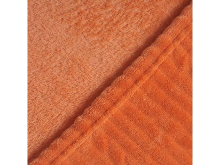 Manta Flannel Embossed 130x160 cms Naranjo