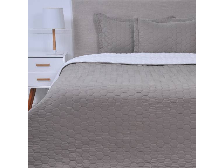 Quilt Sherpa 2 Plazas Gris