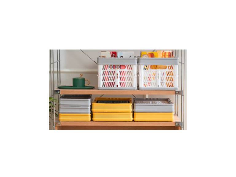 Canasto Organizador con asas Gris 40x29x30cm Importclick